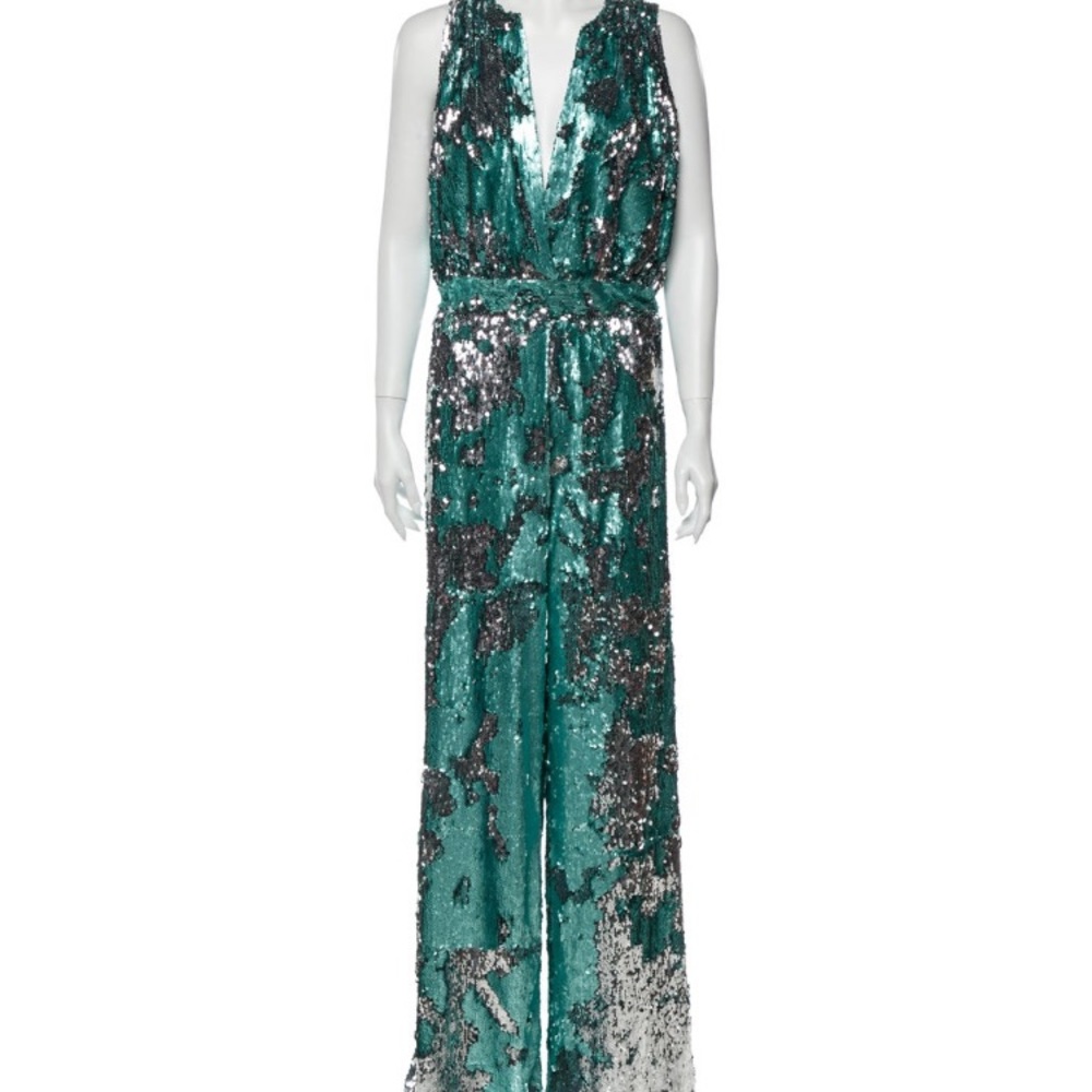 Caroline Ritzler (Paris) Green Metallic Jumpsuit